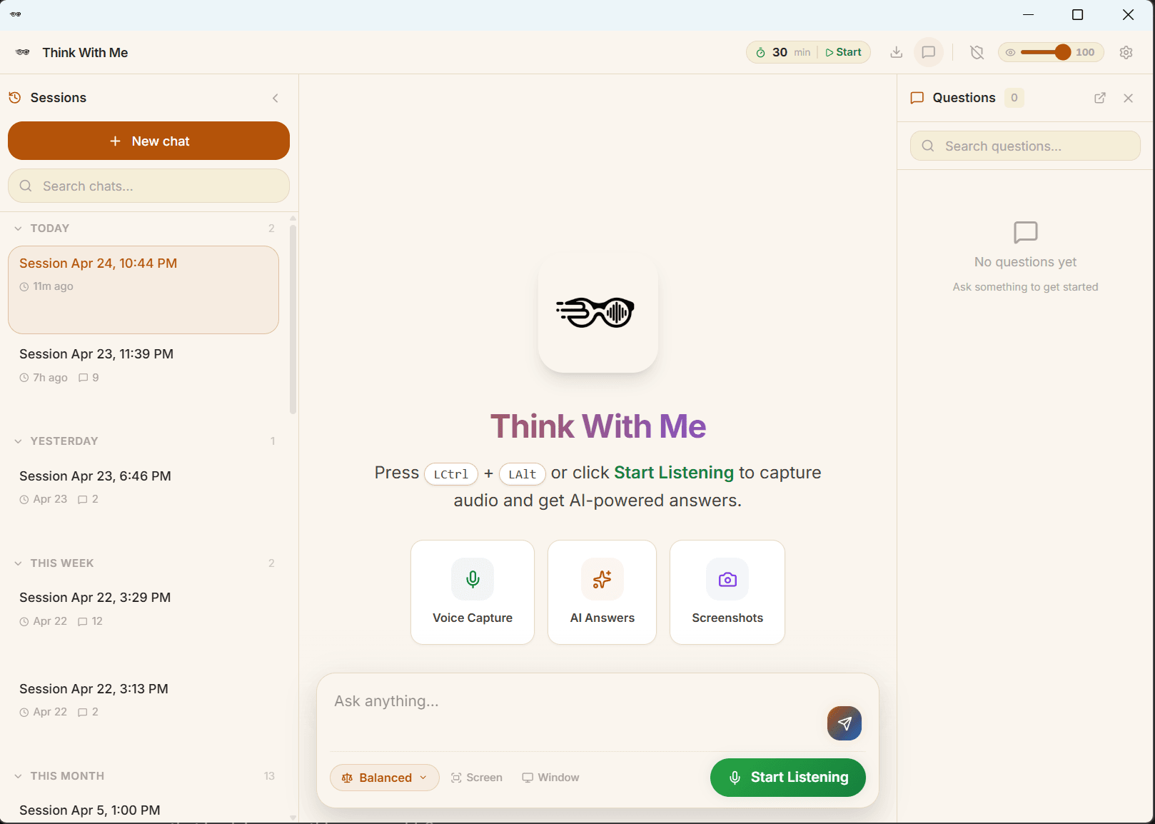 Think With Me Application